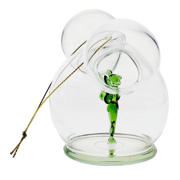 Adorno de vidrio personalizable de Tinker Bell y Mickey