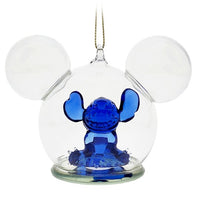 Adorno de vidrio Stitch con ícono de Mickey