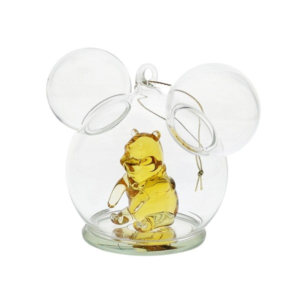 Adorno esférico personalizable de Winnie the Pooh con ícono de Mickey