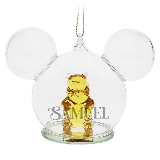Adorno esférico personalizable de Winnie the Pooh con ícono de Mickey