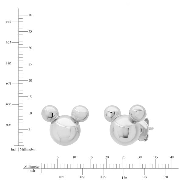Aros de plata esterlina con ícono de Mickey Mouse