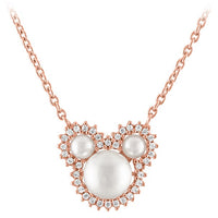 Collar de perlas Mickey Mouse en tono oro rosa