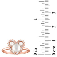 Anillo con perla de Mickey Mouse, tono oro rosa