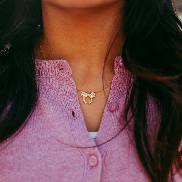 Collar de orejas de Minnie Mouse con perlas Swarovski
