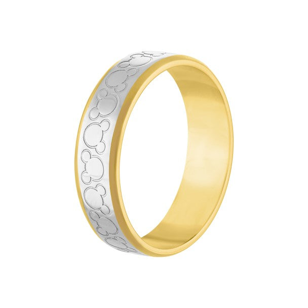 Anillo bicolor con ícono de Mickey Mouse
