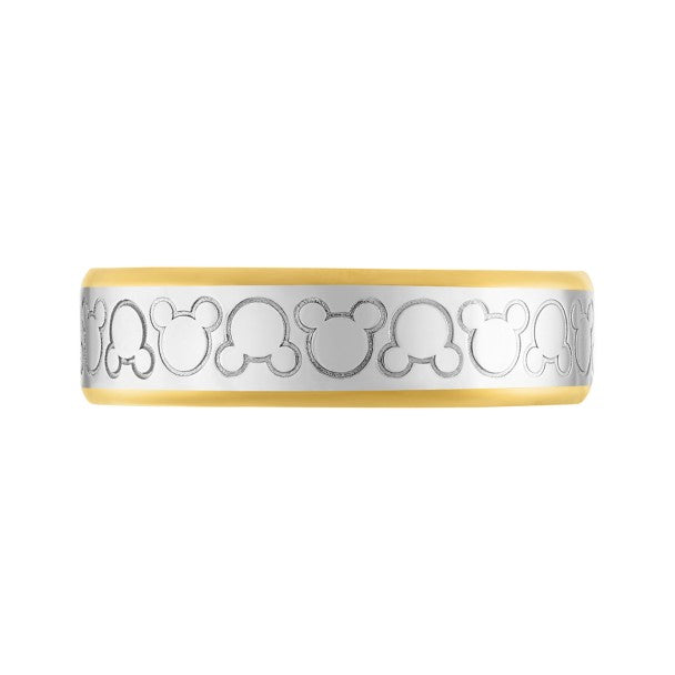 Anillo bicolor con ícono de Mickey Mouse