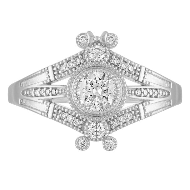 Anillo de diamantes de Mickey Mouse en oro blanco