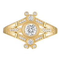Anillo de diamantes de Mickey Mouse en oro amarillo