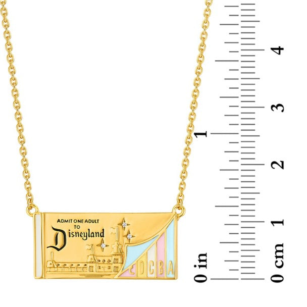 Collar con dije de librito de entradas de Disneyland