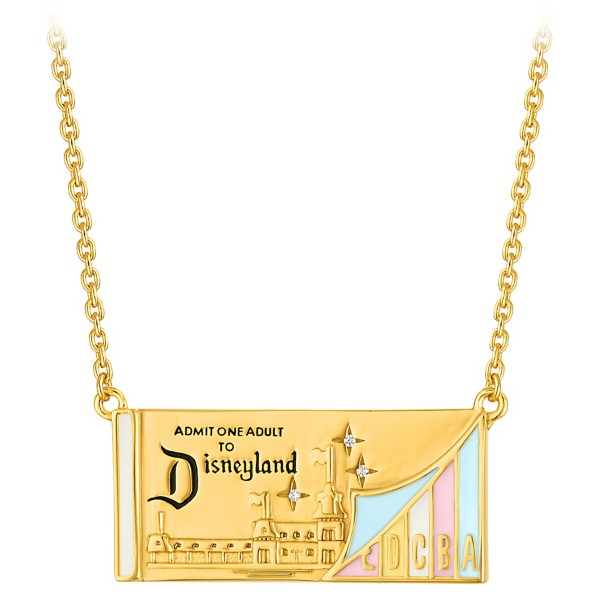 Collar con dije de librito de entradas de Disneyland