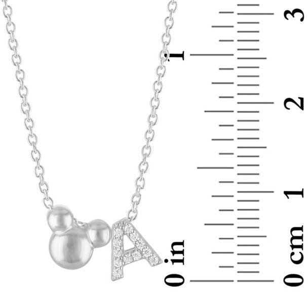 Collar deslizante con inicial e ícono de Mickey Mouse