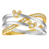 Anillo cruzado con ícono de Mickey Mouse