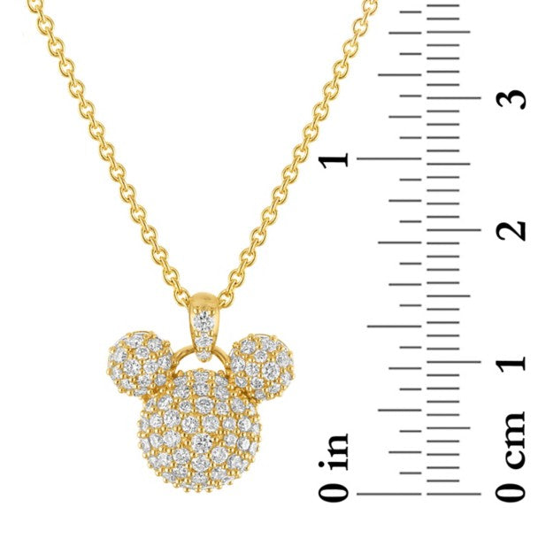 Collar de oro y diamantes pavé de Mickey Mouse