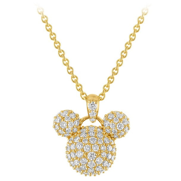 Collar de oro y diamantes pavé de Mickey Mouse