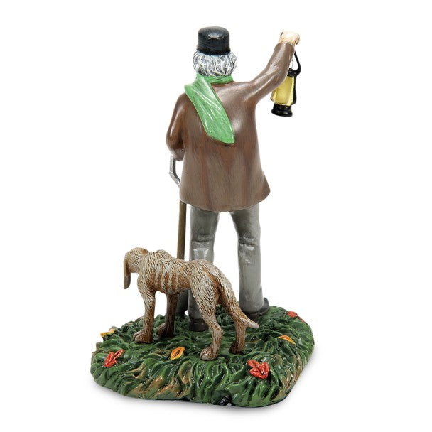 Miniatura iluminada del cuidador y su perro de The Haunted Mansion