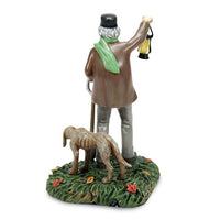 Miniatura iluminada del cuidador y su perro de The Haunted Mansion