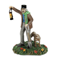 Miniatura iluminada del cuidador y su perro de The Haunted Mansion