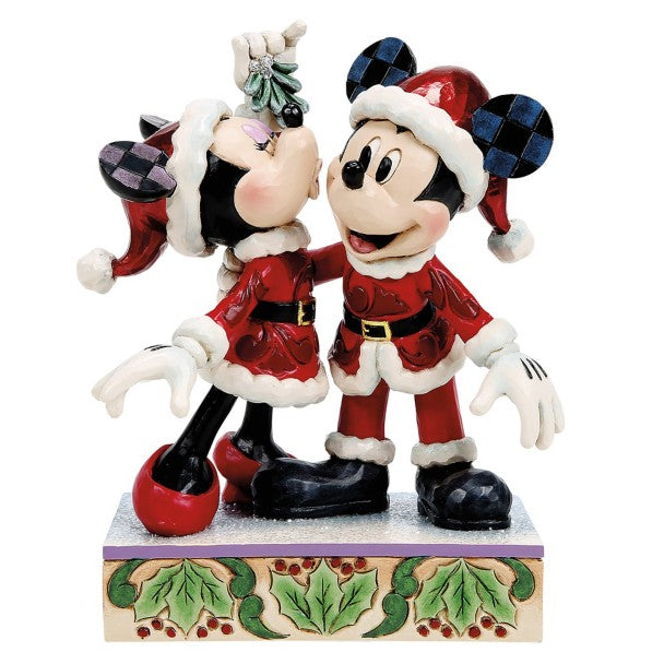 Figura de Mickey y Minnie Mouse: Momentos bajo el muérdago