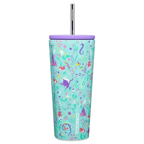 La Sirenita: vaso de acero inoxidable con bombilla