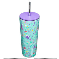La Sirenita: vaso de acero inoxidable con bombilla