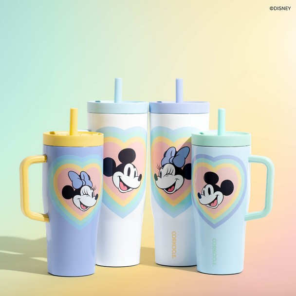 Vaso de acero inoxidable de Mickey Mouse con bombilla, 590 ml