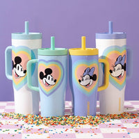 Vaso de acero inoxidable de Mickey Mouse con bombilla, 590 ml