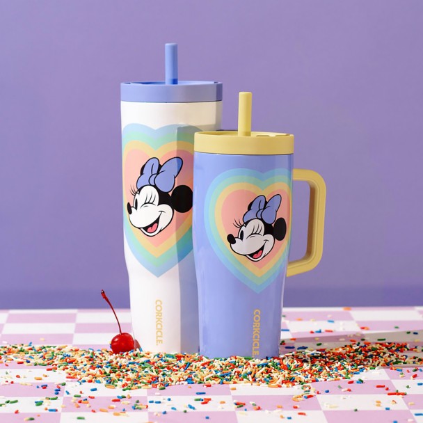 Vaso Minnie Mouse de acero inoxidable con bombilla