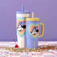 Vaso Minnie Mouse de acero inoxidable con bombilla