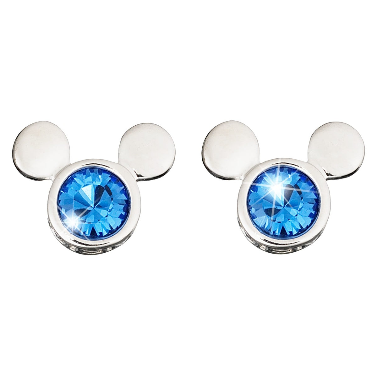 Aros de cristal con ícono de Mickey Mouse - azules