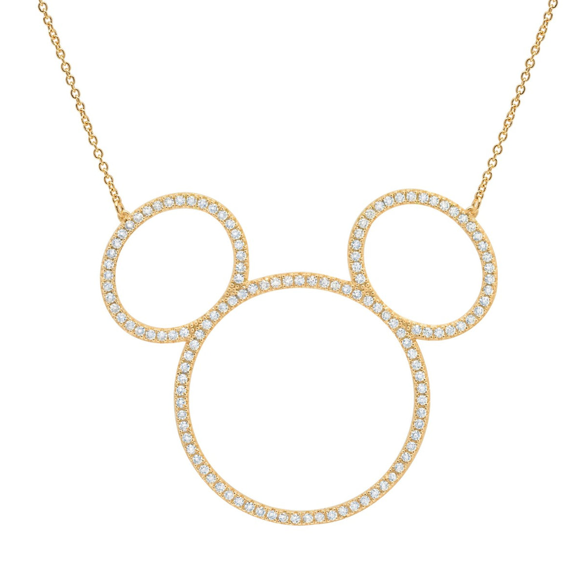 Collar dorado con silueta de Mickey Mouse