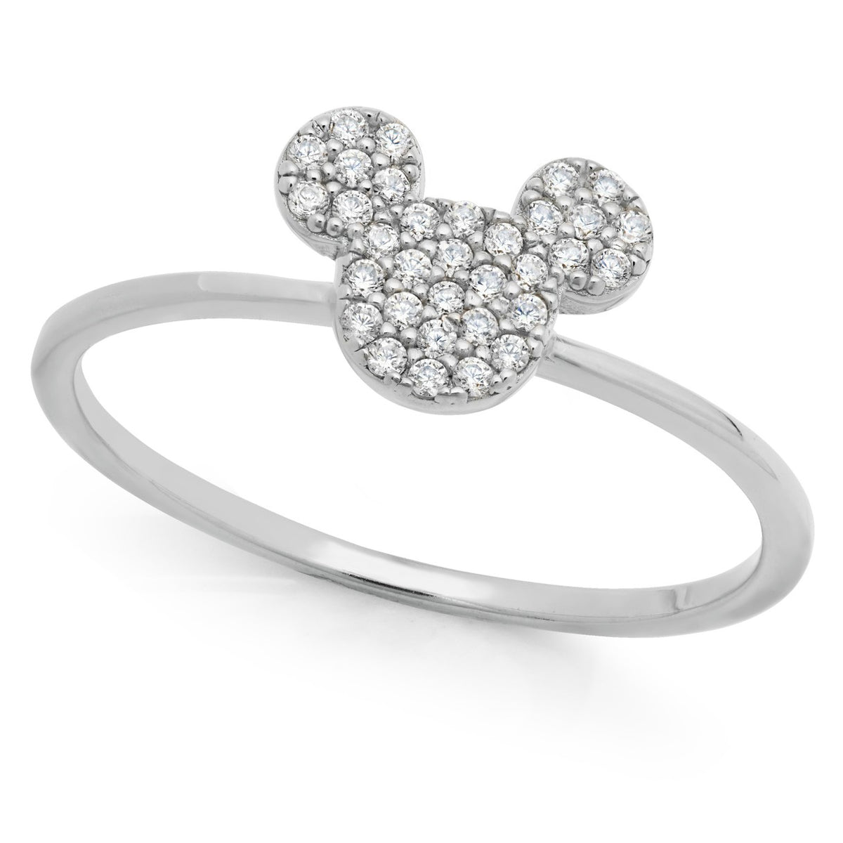 Anillo ícono de Mickey Mouse en platino
