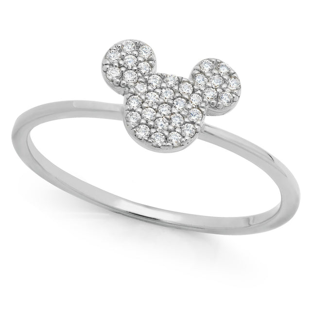 Anillo ícono de Mickey Mouse en platino