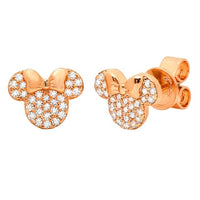 Aros tipo botón de Minnie Mouse en tono oro rosa
