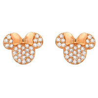 Aros tipo botón de Minnie Mouse en tono oro rosa