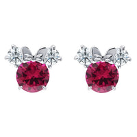Aros de Minnie Mouse de platino con piedra natal