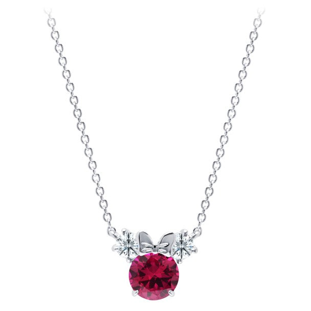 Collar de Minnie Mouse con piedra de nacimiento