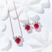 Collar Minnie Mouse con piedra de nacimiento - oro rosa