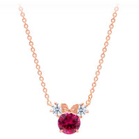 Collar Minnie Mouse con piedra de nacimiento - oro rosa