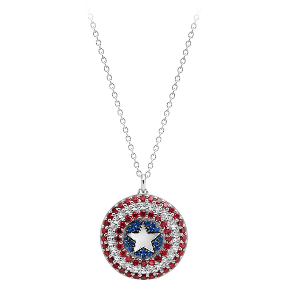 Collar con colgante del escudo de Captain America