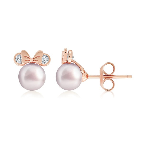 Aros de perlas con Minnie Mouse