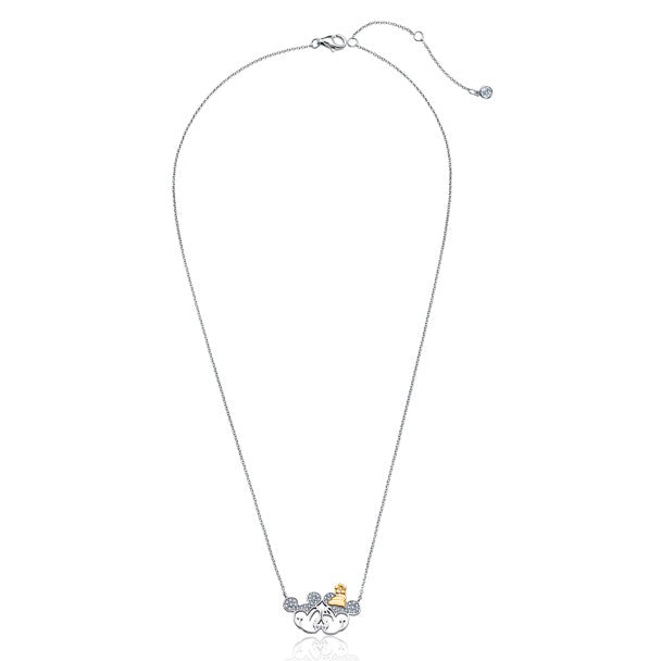 Collar con dije de Mickey Mouse y Minnie Mouse