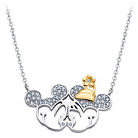 Collar con dije de Mickey Mouse y Minnie Mouse
