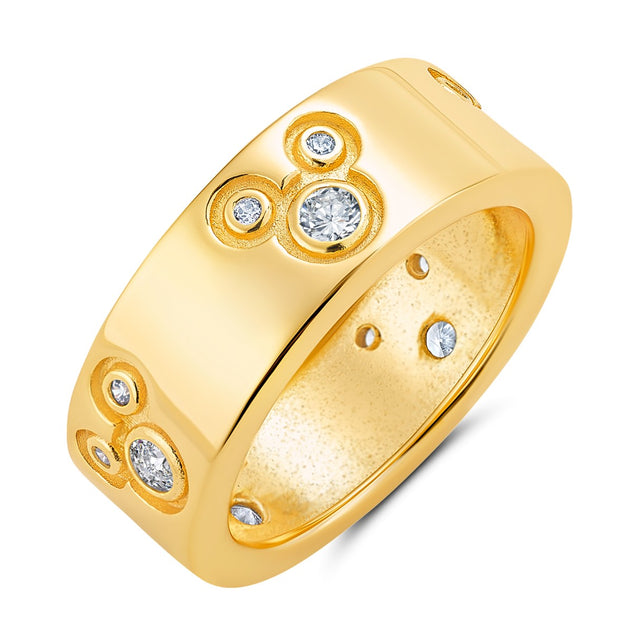 Anillo dorado con ícono de Mickey Mouse