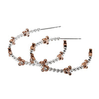 Aros de argolla color oro rosa con ícono de Mickey Mouse