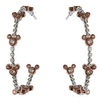 Aros de argolla color oro rosa con ícono de Mickey Mouse