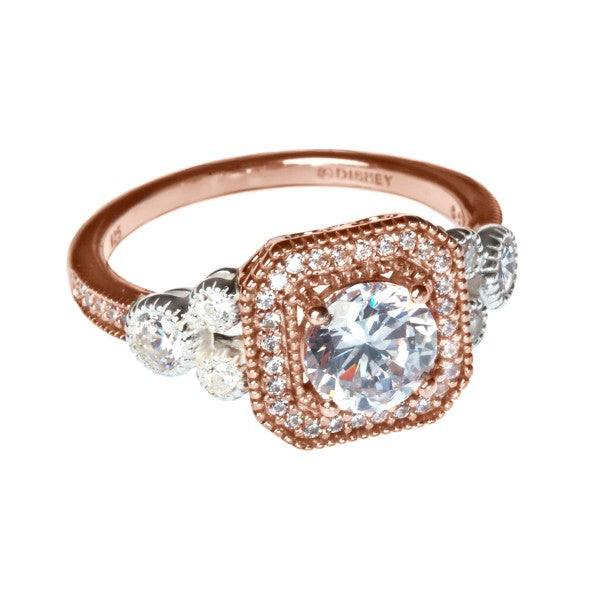 Anillo cuadrado oro rosa de Mickey Mouse