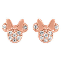 Aros Minnie Mouse pavé color oro rosa