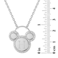 Collar plateado con ícono de Mickey Mouse, personalizable