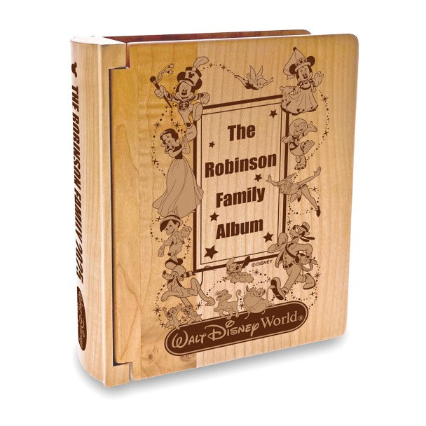 Álbum de fotos de madera Walt Disney World personalizable