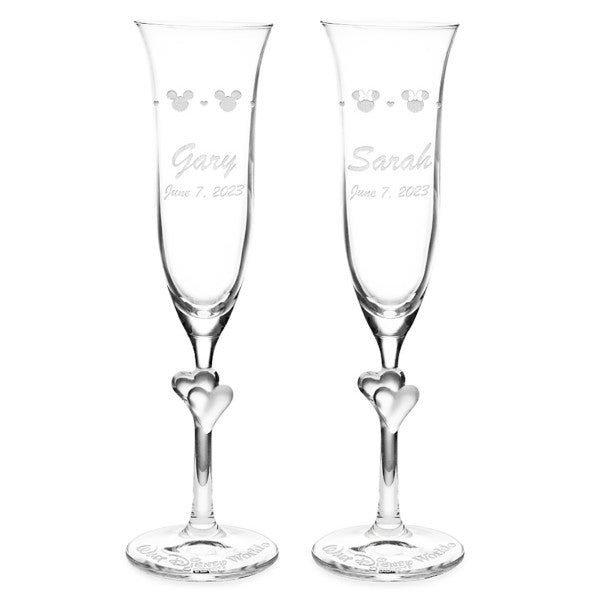 Copas de vidrio personalizadas de Mickey y Minnie